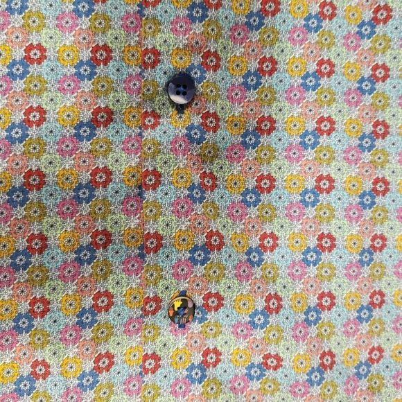 LUCHIANO Visconti Men's Floral Short Sleeve Button Shirt - Size XL - Picture 16 of 16